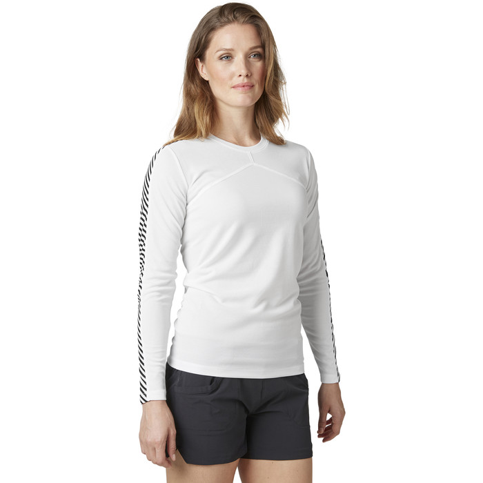 2024 Helly Hansen Womens Lifa Crew Baselayer Top 48326 White Sailing Sailing Wetsuit Outlet